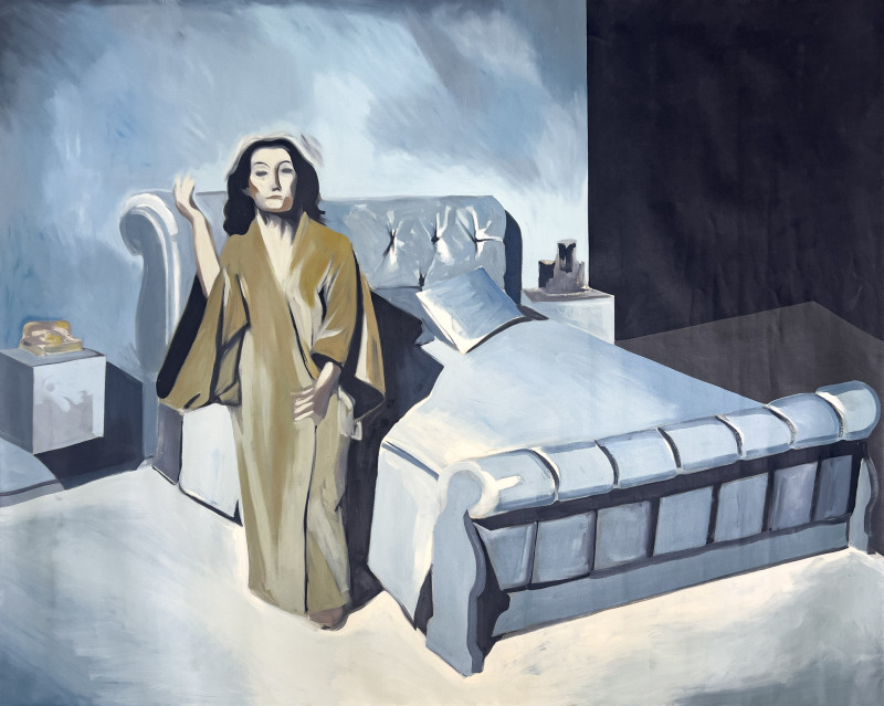 Lowell Nesbitt - Untitled (Woman with Bed)