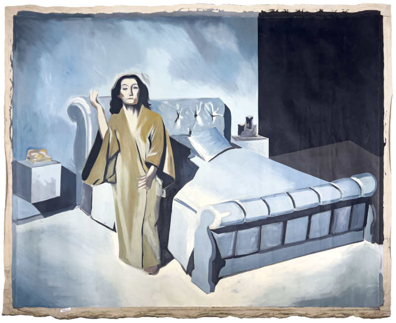 Lowell Nesbitt - Untitled (Woman with Bed)