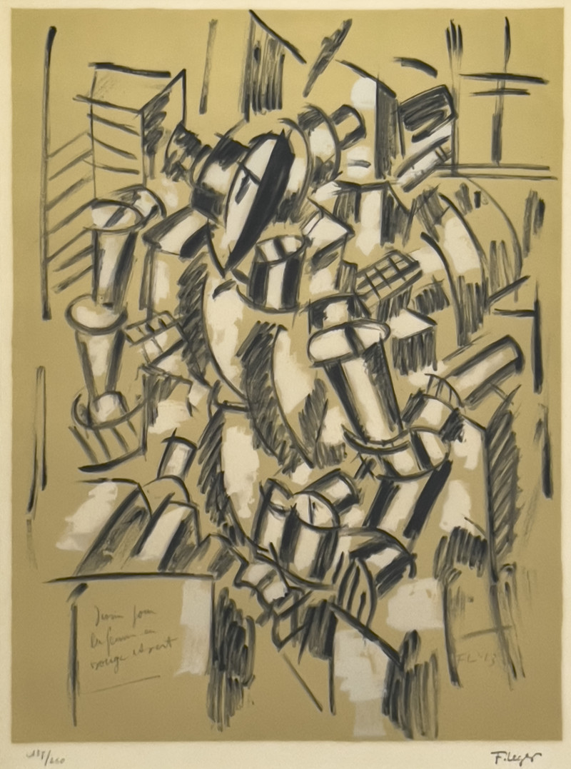 Fernand Leger - Dessin pour la femme en rouge et vert