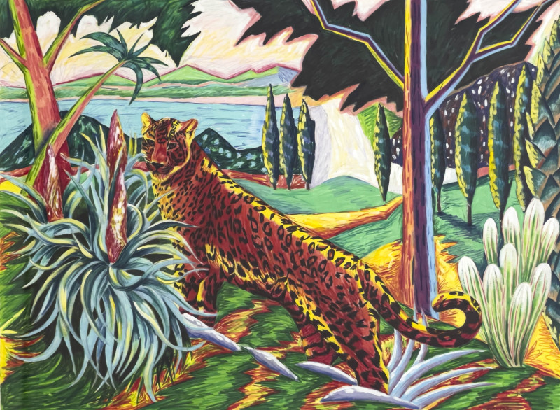 Janet Cooling - Untitled (Leopard in Landscape)