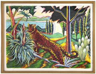 Janet Cooling - Untitled (Leopard in Landscape)