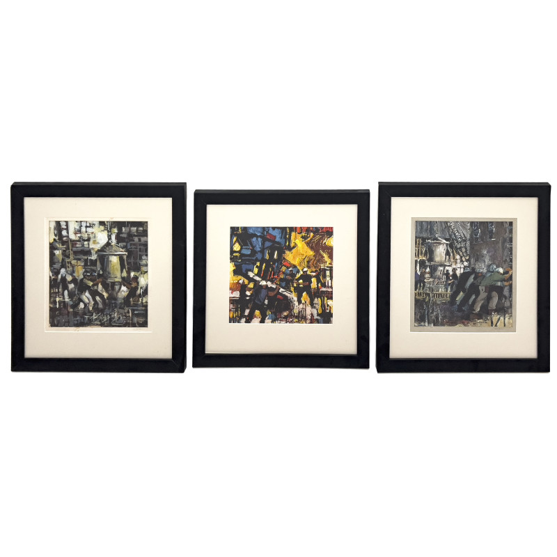 Expressionist New York Constructions Paintings, Group of 3
