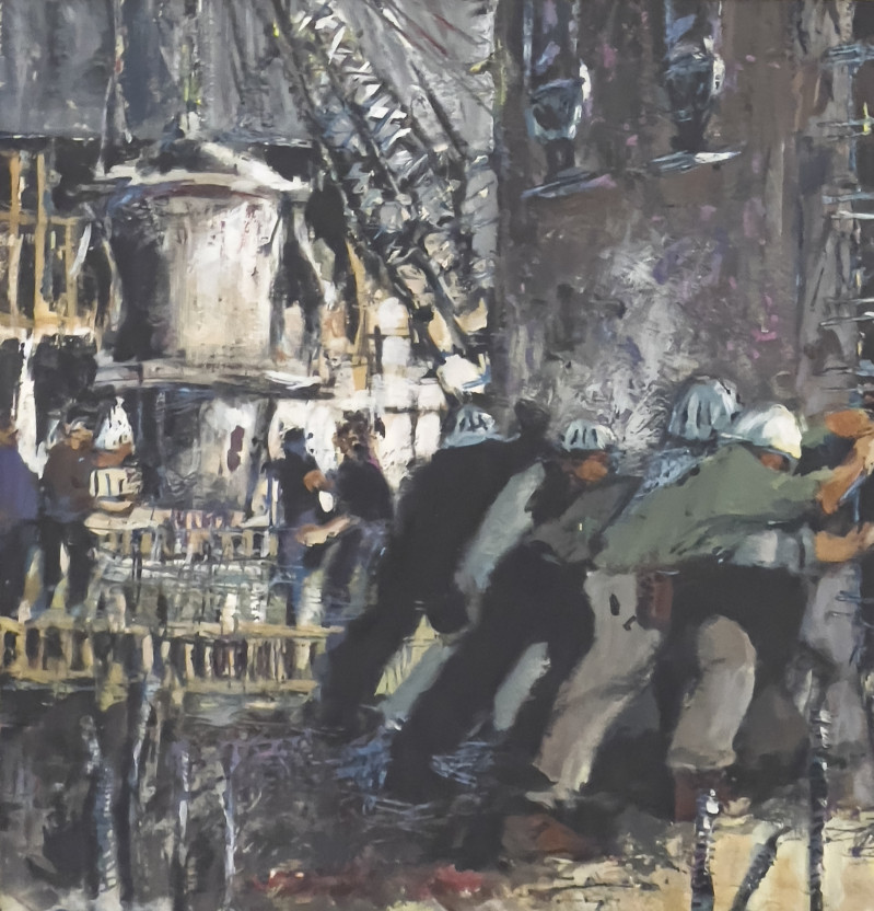 Expressionist New York Constructions Paintings, Group of 3