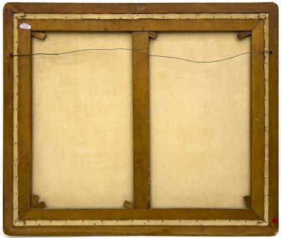 Equestrian Painting with Trompe-l&apos;oeil Frame