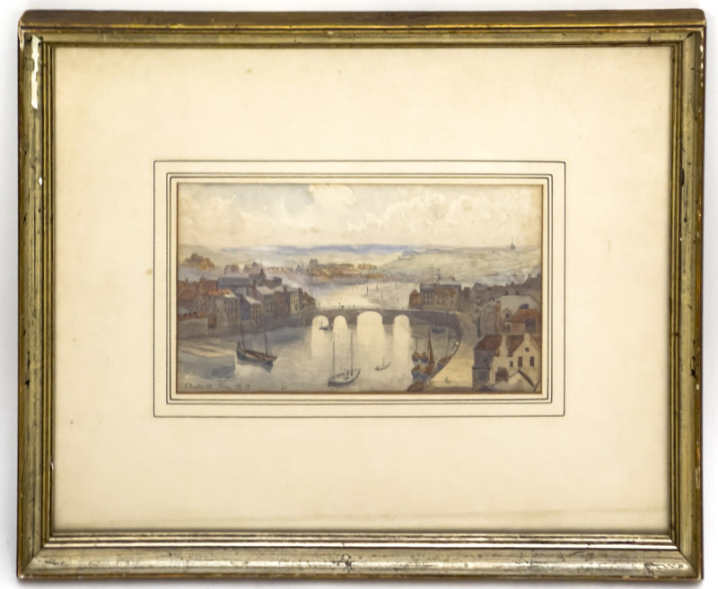 Charles Reginald Aston - Untitled (European River Town)