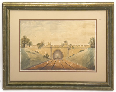 Train Tunnel Watercolor