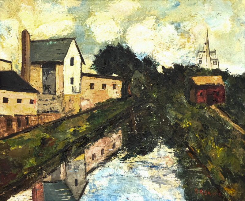 Post-Impressionist Canal Painting