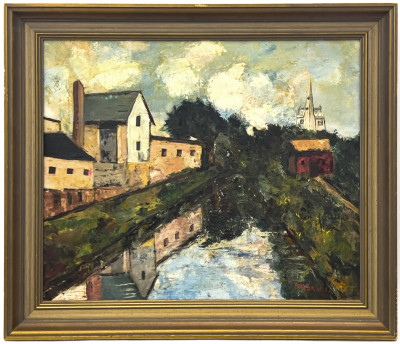 Post-Impressionist Canal Painting