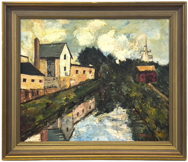 Post-Impressionist Canal Painting