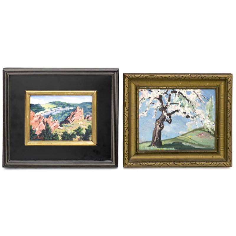 Joni Emily and Unknown Artist - Two Landscape Painting