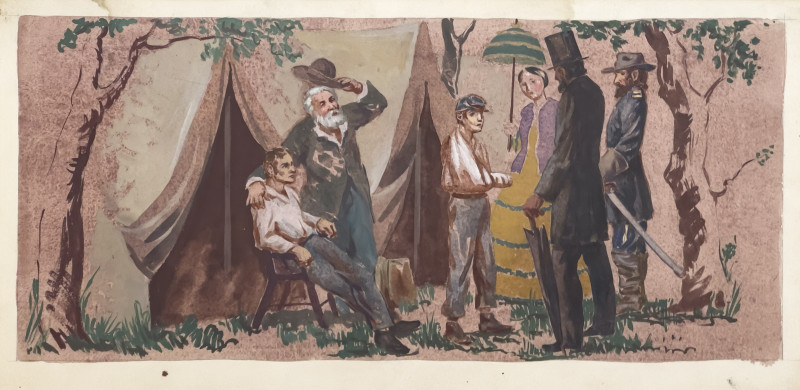 Painting of Lincoln Attending the Wounded