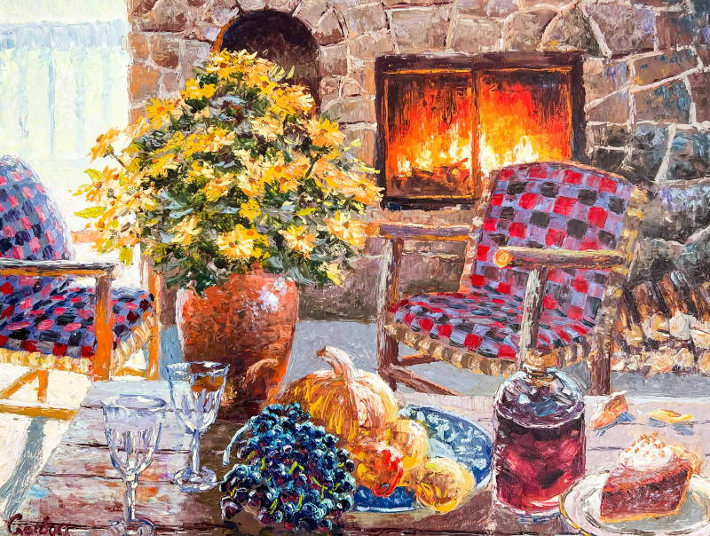 H. Gordon Wang - Untitled (Still Life in Front of Fireplace)