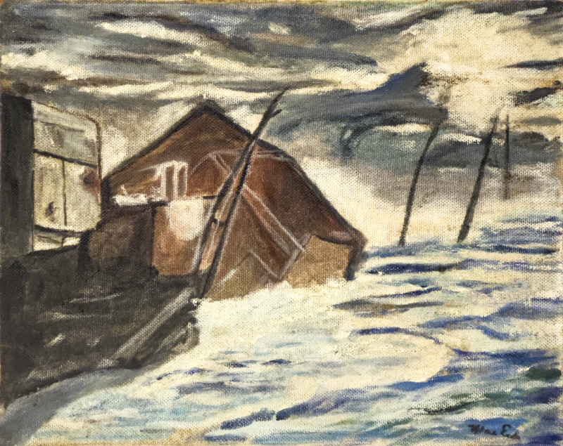 Flooded Barn Painting