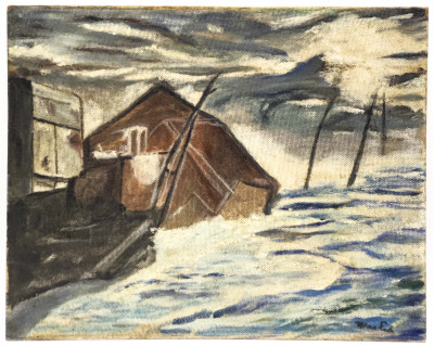 Flooded Barn Painting