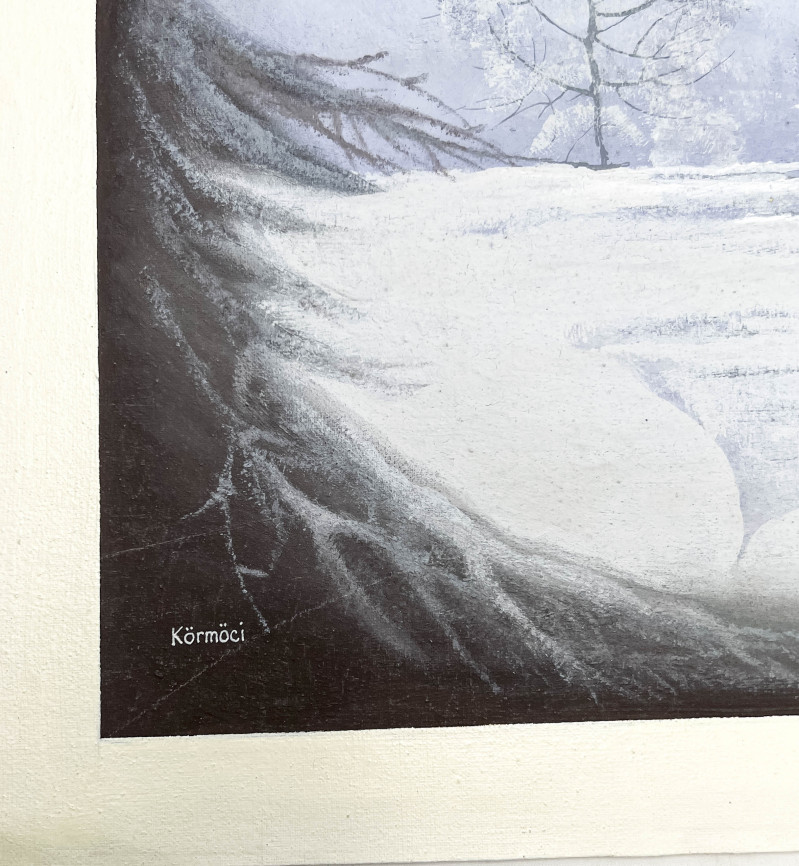 Snowy Mountain Landscape Painting