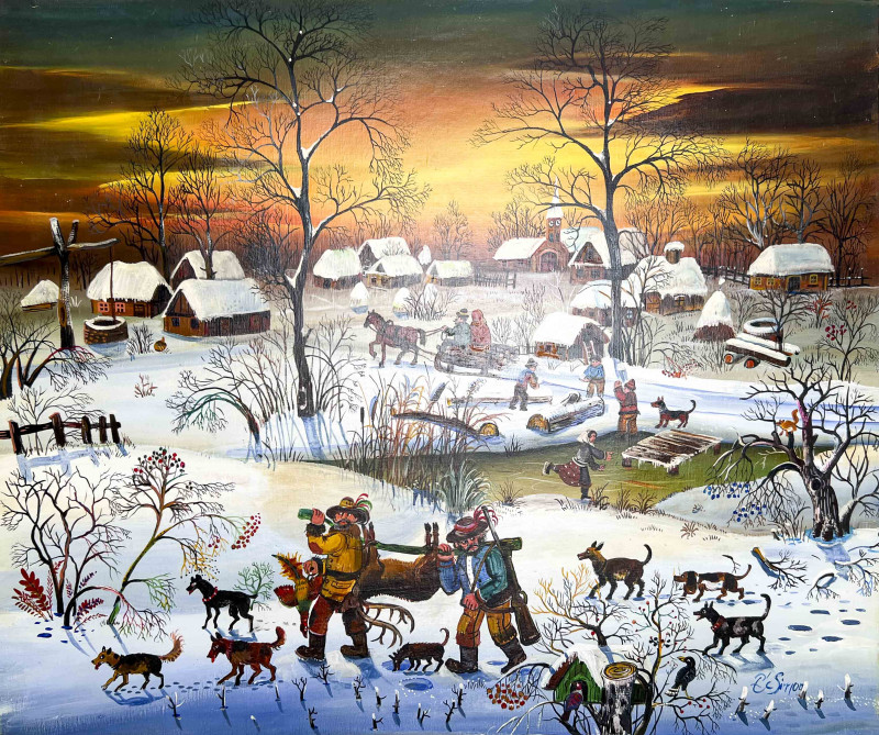 Edith Simon - Untitled (Winter Village Scene)