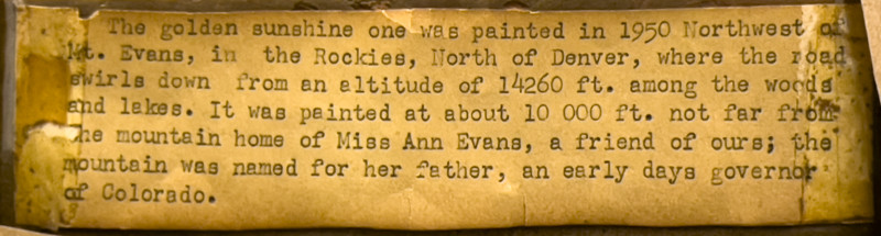 Oscar Jacobson - Westward into the Golden Sunset (near Mt Evans Colorado)