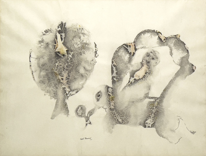 Sakti Burman - Untitled (Figure in a Howdah Astride an Elephant)