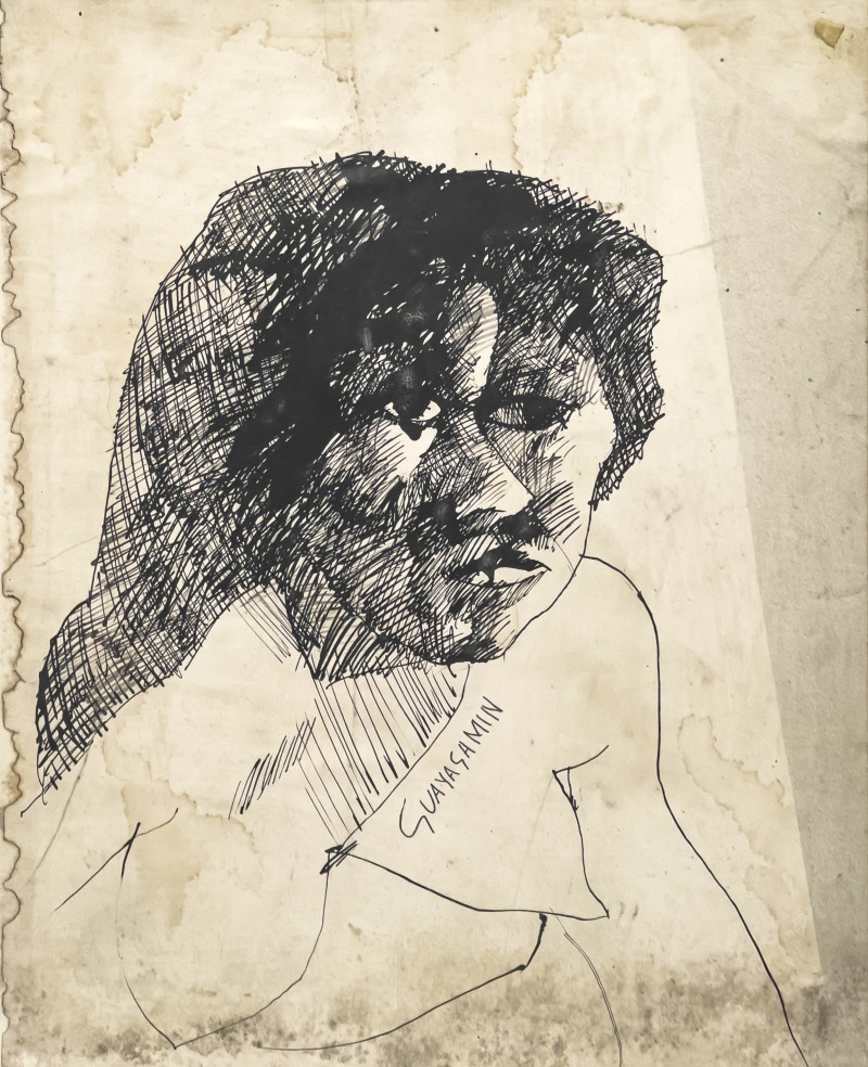 attributed to Oswaldo Guayasamín - Untitled (Portrait of a Woman)