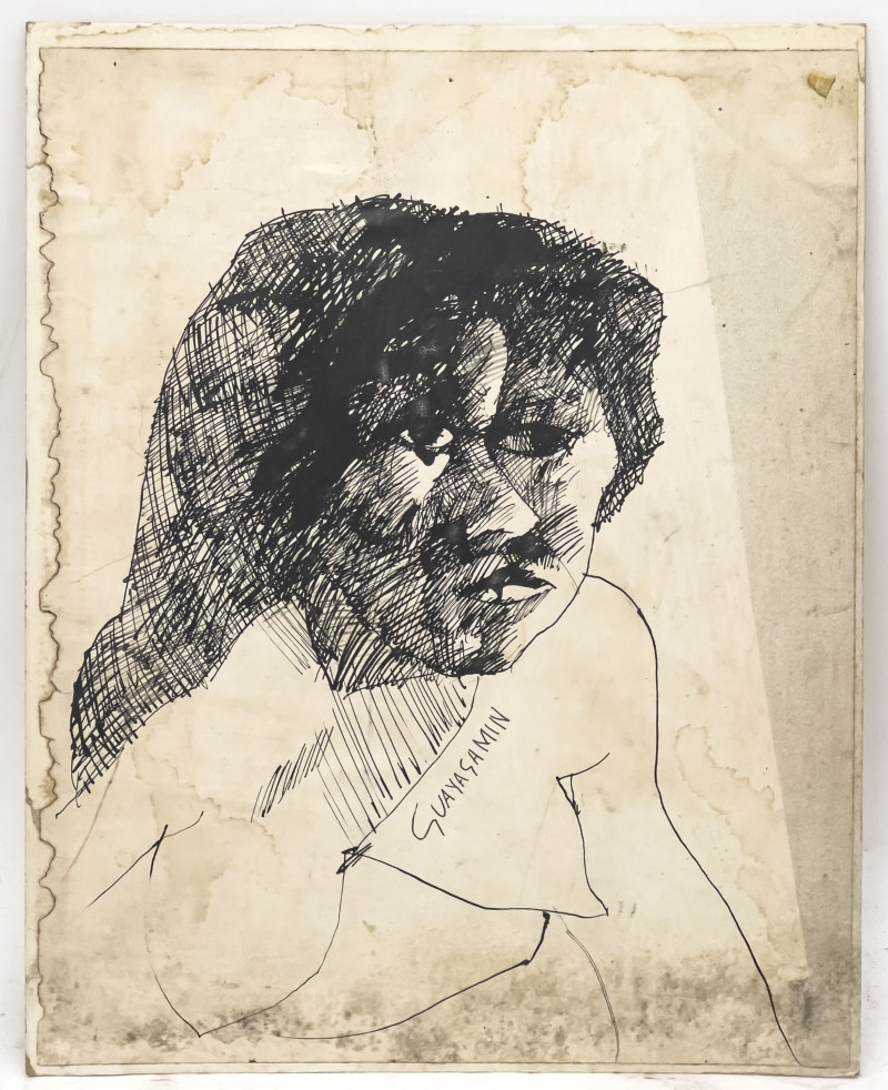 attributed to Oswaldo Guayasamín - Untitled (Portrait of a Woman)