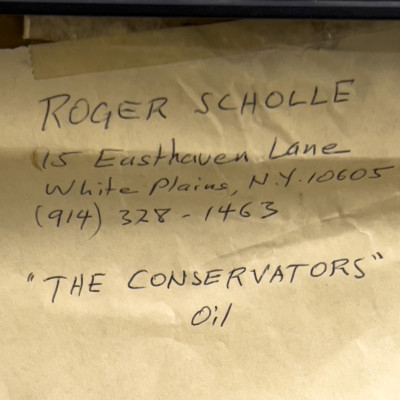 Roger Scholle - The Conservators / The Inspectors' Shift, 2 Paintings