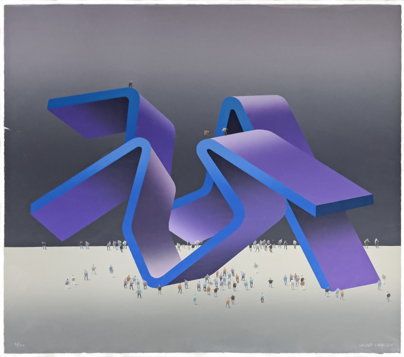 Kurt Larisch - Untitled (Figures with Abstract Form)