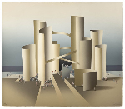 Kurt Larisch - Untitled (Figures with Abstract Forms)