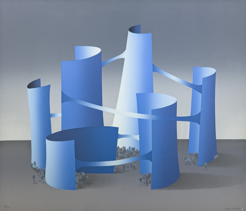 Kurt Larisch - Untitled (Figures with Abstract Forms)