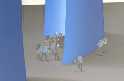 Kurt Larisch - Untitled (Figures with Abstract Forms)