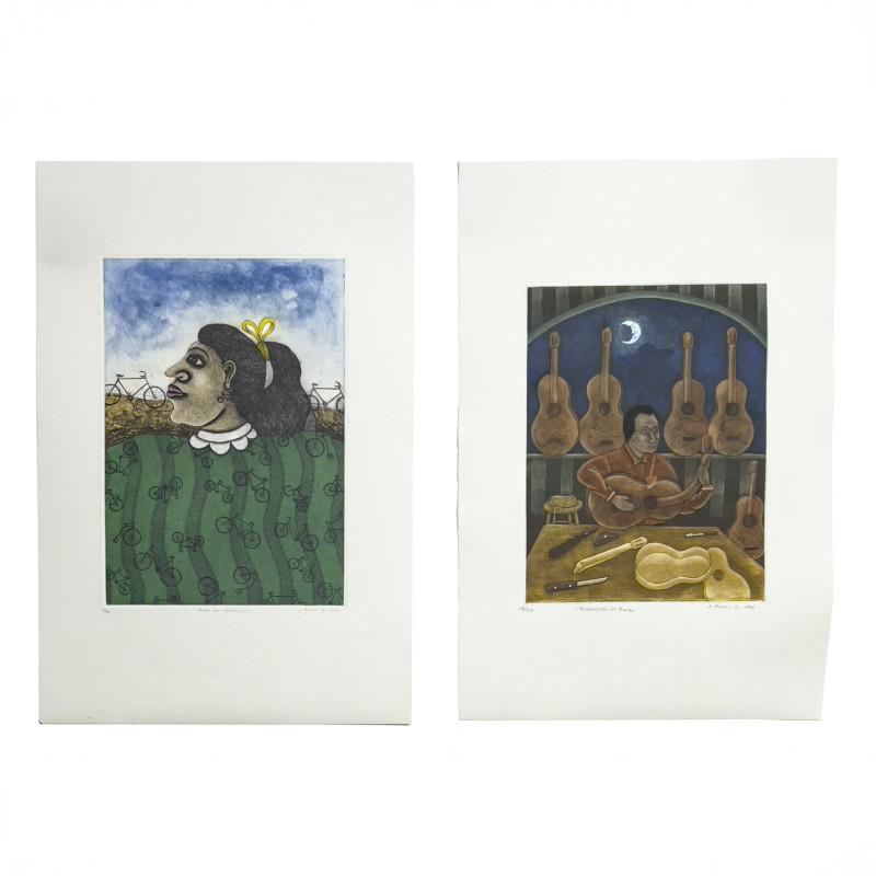 Enrique Flores González - Retrato de un Amigo / Mujer con Bicicletas, 2 Editions