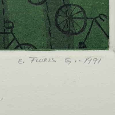 Enrique Flores González - Retrato de un Amigo / Mujer con Bicicletas, 2 Editions