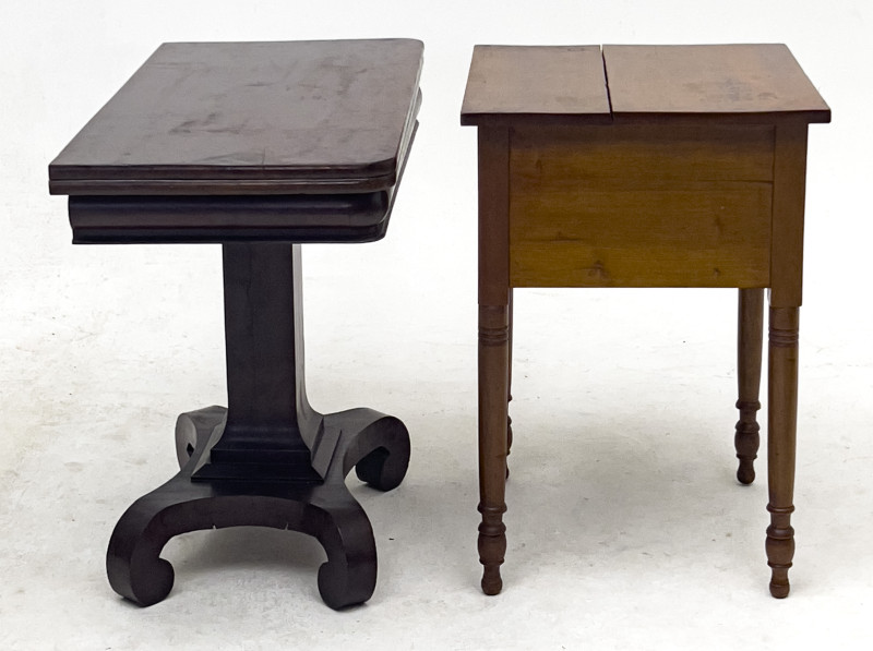 Empire Mahogany Card Table and Side Table