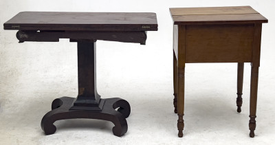 Empire Mahogany Card Table and Side Table