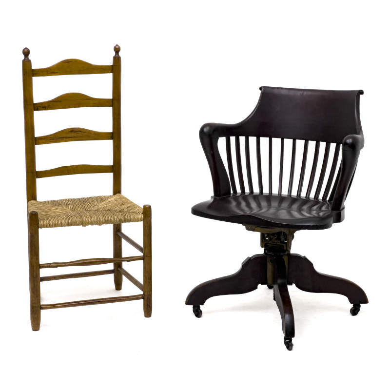 Bankers Chair and Ladderback Side Chair