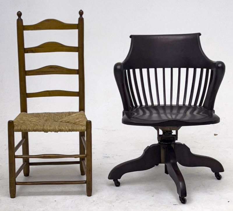 Bankers Chair and Ladderback Side Chair