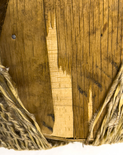 Two Zebra Skin Drum Coffee Tables