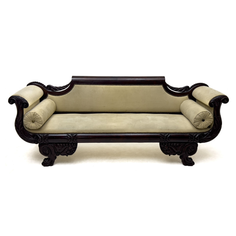 Carved Mahogany Empire Sofa