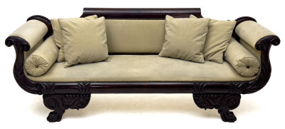 Carved Mahogany Empire Sofa