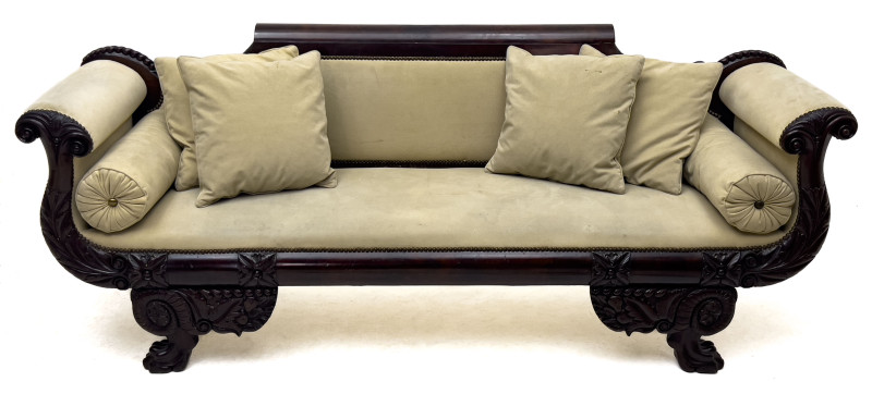Carved Mahogany Empire Sofa