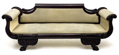 Carved Mahogany Empire Sofa