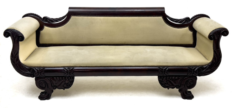 Carved Mahogany Empire Sofa