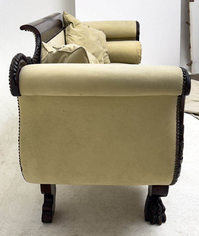 Carved Mahogany Empire Sofa