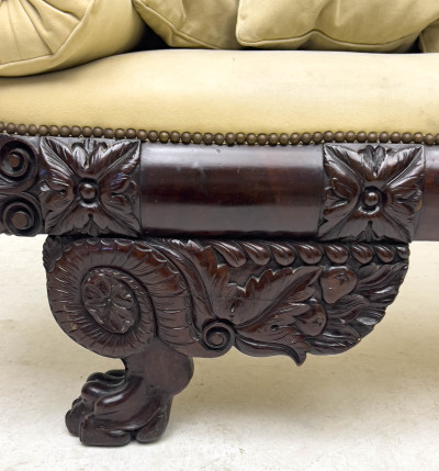 Carved Mahogany Empire Sofa