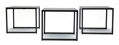 Calvin Klein - Glass Top Metal Side Tables, Group of 3