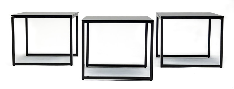 Calvin Klein - Glass Top Metal Side Tables, Group of 3