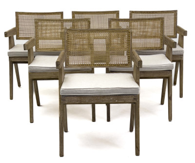 Pierre Jeanneret Style Dining Chairs, Group of 6