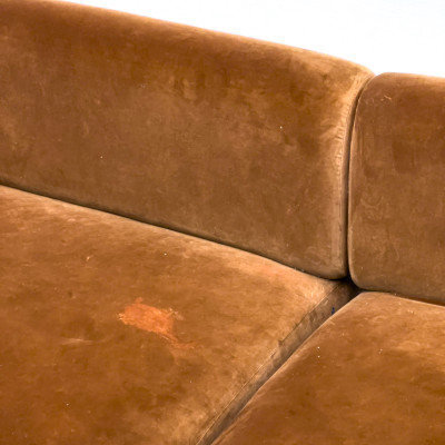 Asymmetrical U-Shaped Velvet Sofa