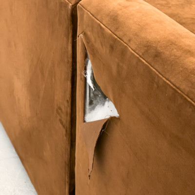 Asymmetrical U-Shaped Velvet Sofa