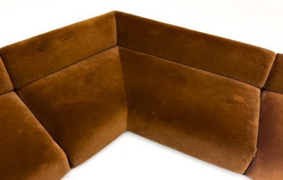 Asymmetrical U-Shaped Velvet Sofa