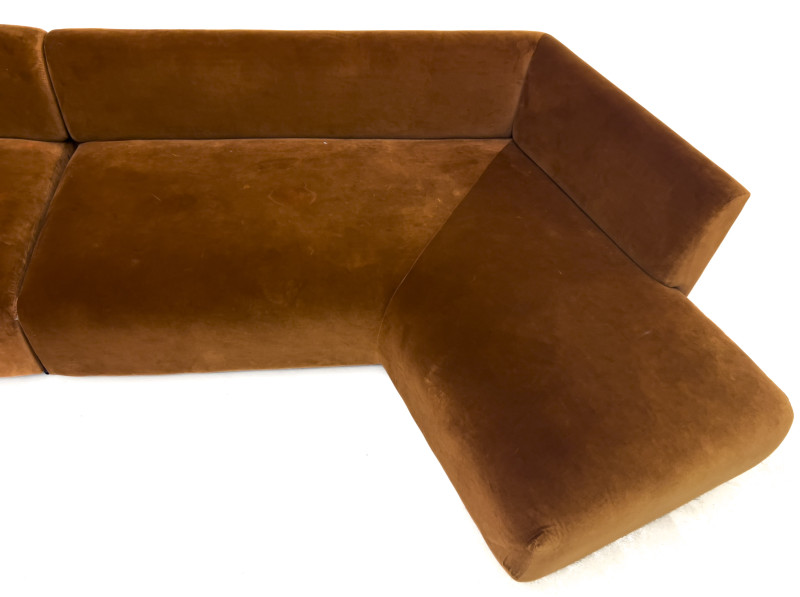 Asymmetrical U-Shaped Velvet Sofa